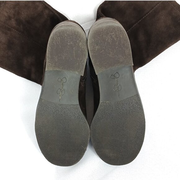 Jessica Simpson Dark Chocolate Brown Mid Calf Suede Leather Boots EUC - Picture 7 of 7